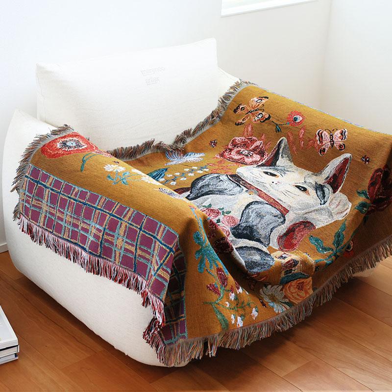 ナタリーレテ ラグ アニマル デザイン タペストリーラグ マルチカバー