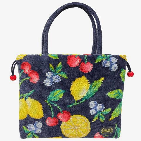 feiler（フェイラー） バッグ 手付き巾着 きんちゃく ラフルッタ 紺