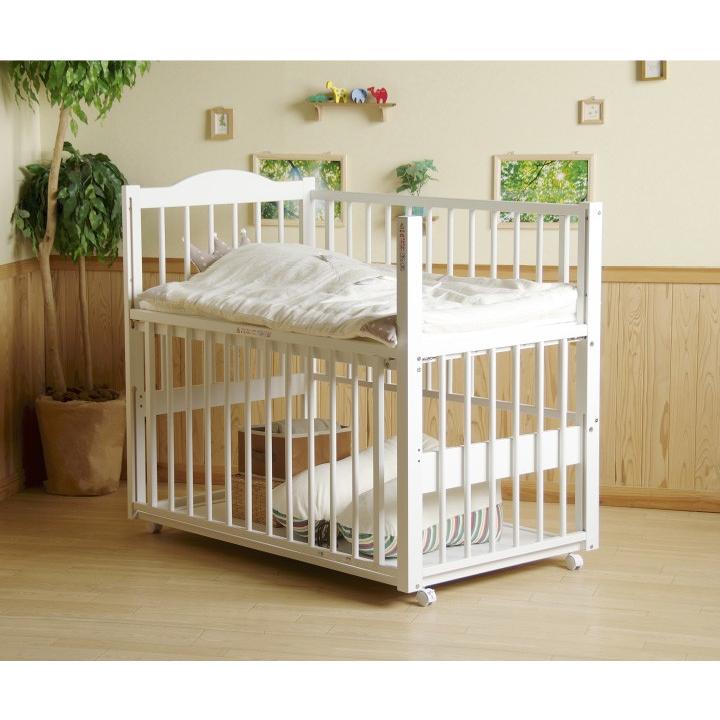 石崎家具 日本製 ベビーベッド「ツースライドベッド」 ハイタイプ