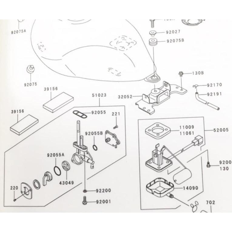カワサキ（Kawasaki） バリオス2(ZR250B) フューエルコック(ガソリン
