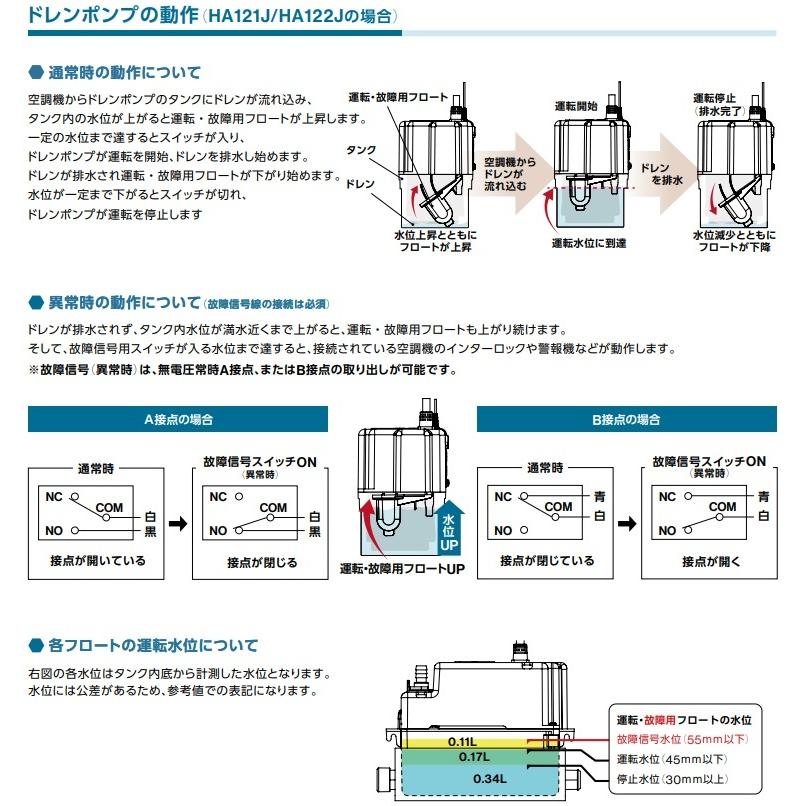 NSC ドレンポンプ HA121J HA122J 単相100V/200V ドレン用ポンプ