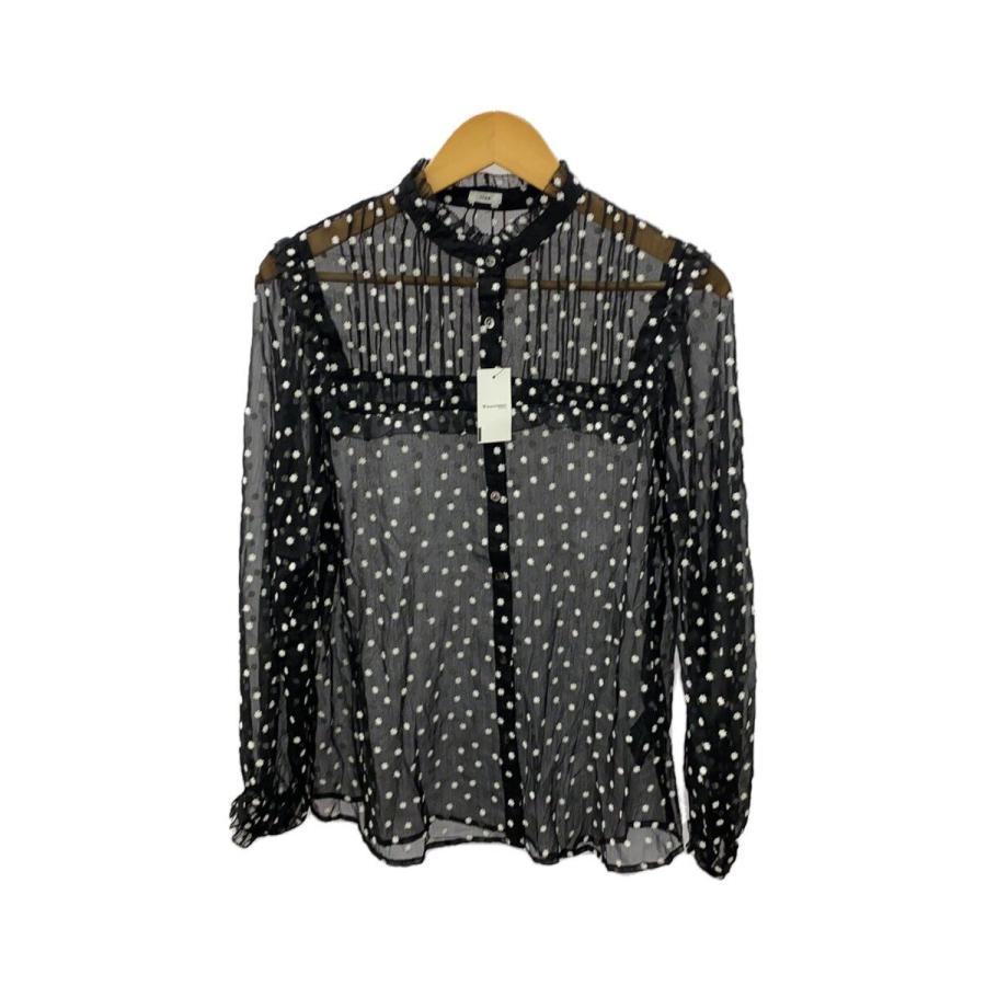 IENA◇楊柳フリルピンタックブラウス/FREE/ポリエステル/BLK