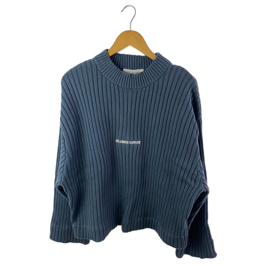 EME STUDIOS/RIOT KNIT TOPAZ BAGGY SWEATER/M/BLU/RKTBSFW244