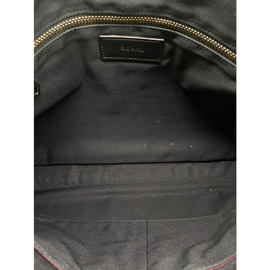 Paul Smith◇2way/マルチカラーライン/ショルダーバッグ/レザー/BLK