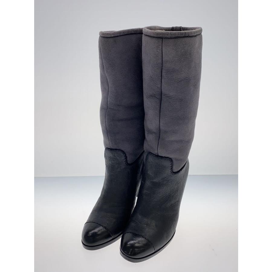 CHANEL◇ココマーク/ムートン/ブーツ/34/GRY : セカンドストリート