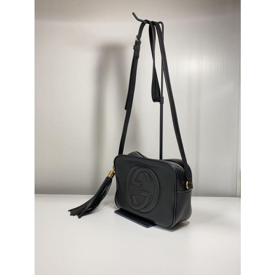 GUCCI◇スモール・ディスコバッグ_ソーホー/レザー/BLK : セカンド