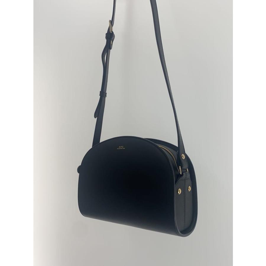 A.P.C.◇ショルダーバッグ/レザー/BLK/DEMI LUNE/ハーフムーン