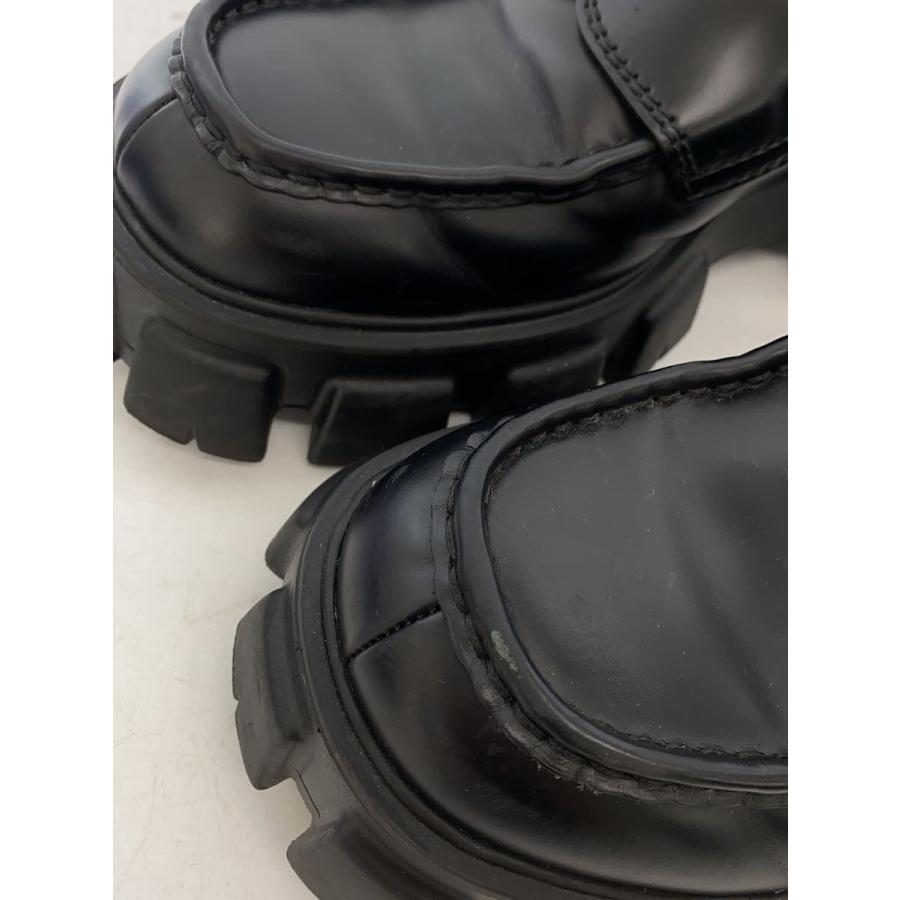 PRADA◇モノリスブラッシュドレザーローファー/三角ロゴプレート/厚底