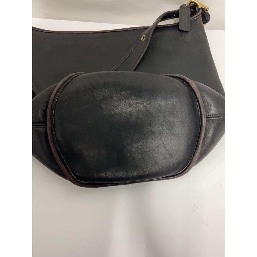 COACH◇オールドコーチ/バケツショルダーバッグ/レザー/BLK/9085