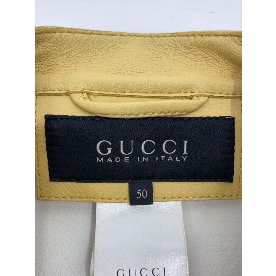 GUCCI◇L/シングルライダースジャケット/50/羊革/BEG/369941-XN536
