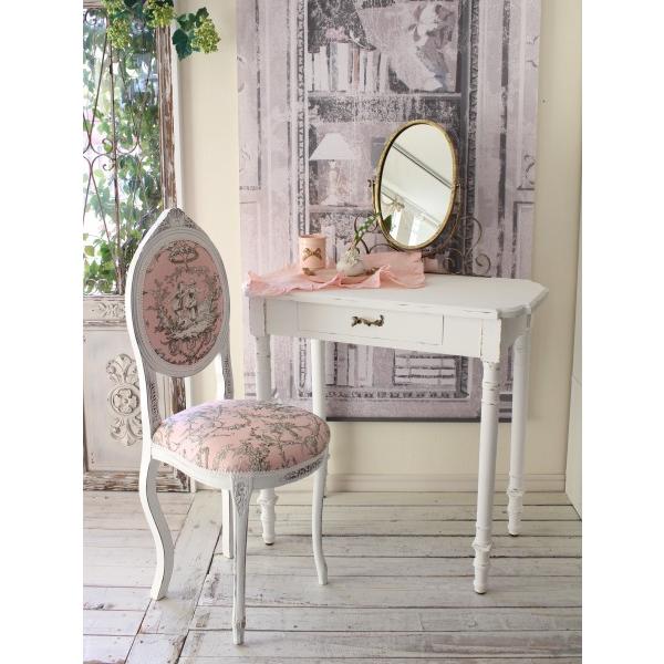 ドレッサー アンティーク調 ミラー付き ホワイト フランス 輸入家具