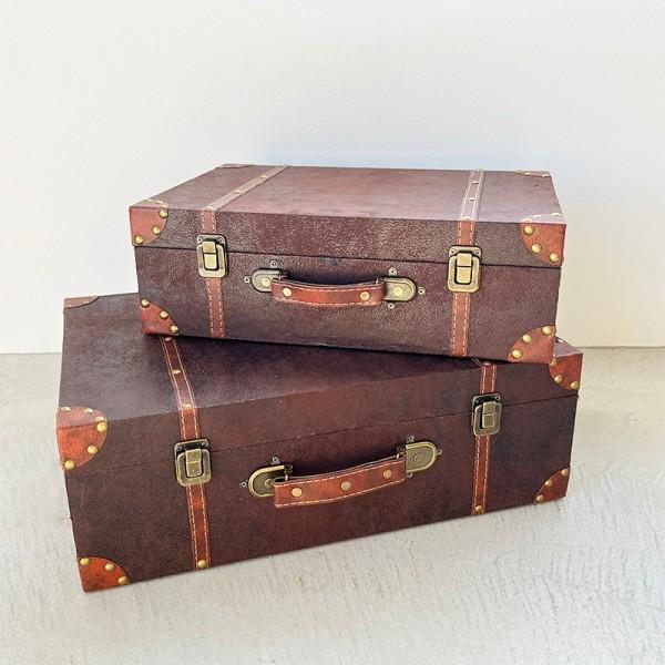 レザー トランクボックス 2個セット 収納ボックス トランクケース