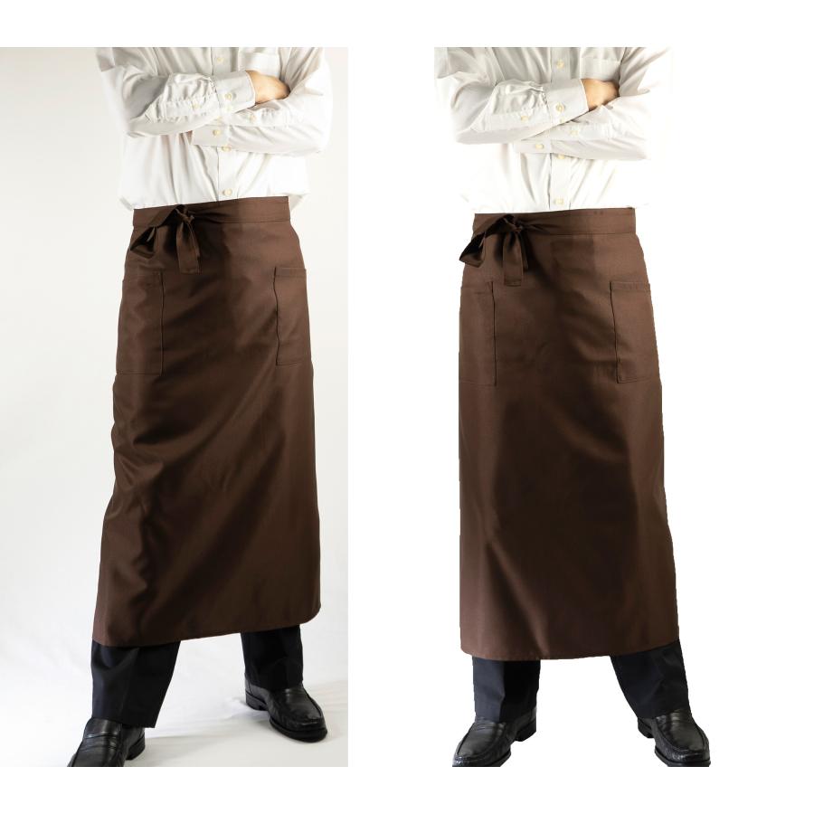 ソムリエエプロン ロングサイズ 飲食店キッチンシェフ 前掛け男女兼用