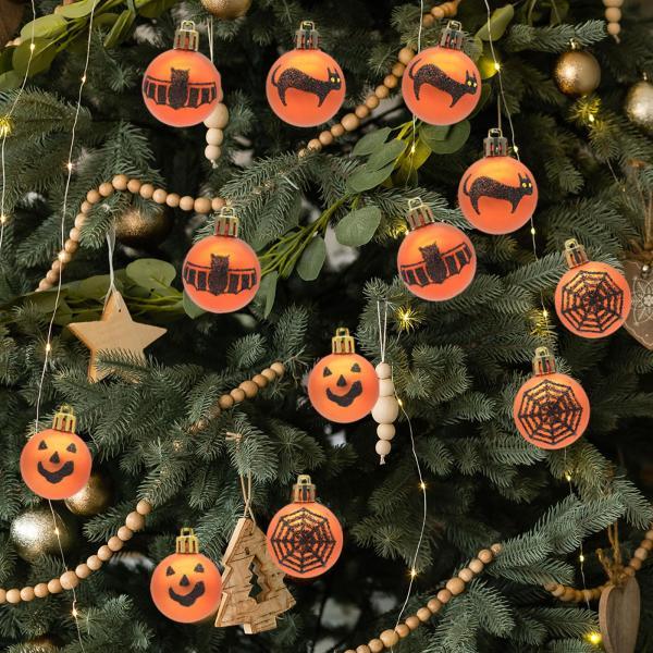 12 個ハロウィンツリーハンギングボールオーナメント感謝祭クリスマス