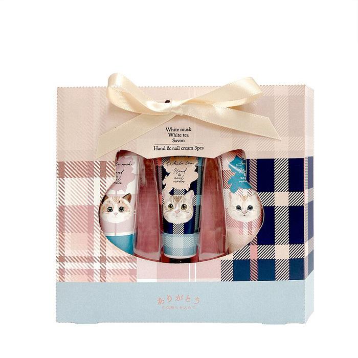 プチギフト ねこ柄 ハンドクリーム 3Pセット ほんやら堂 ギフトセット