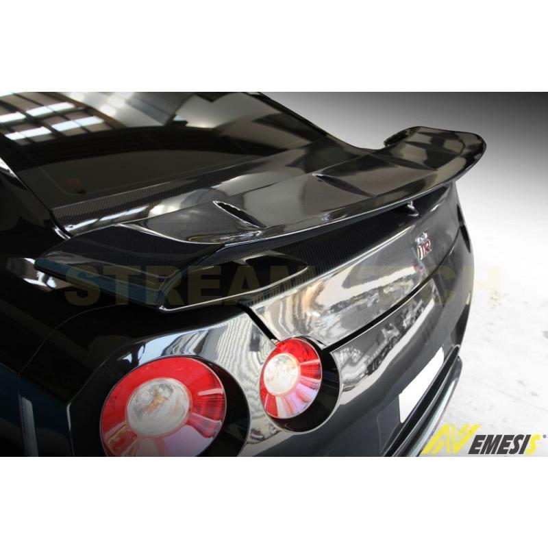 NISSAN 日産 R35 GT-R用 カーボン トランクスポイラー 整流フィン付き