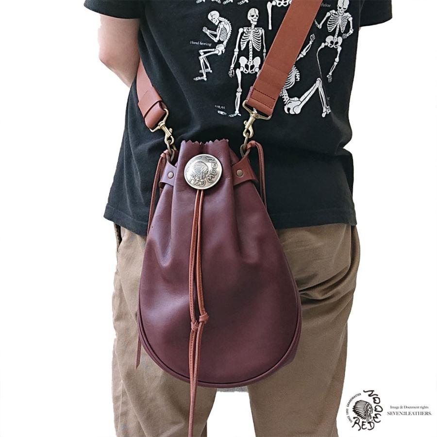 REDMOON（レッドムーン） ショルダーバッグ 巾着 グローブレザー 本革
