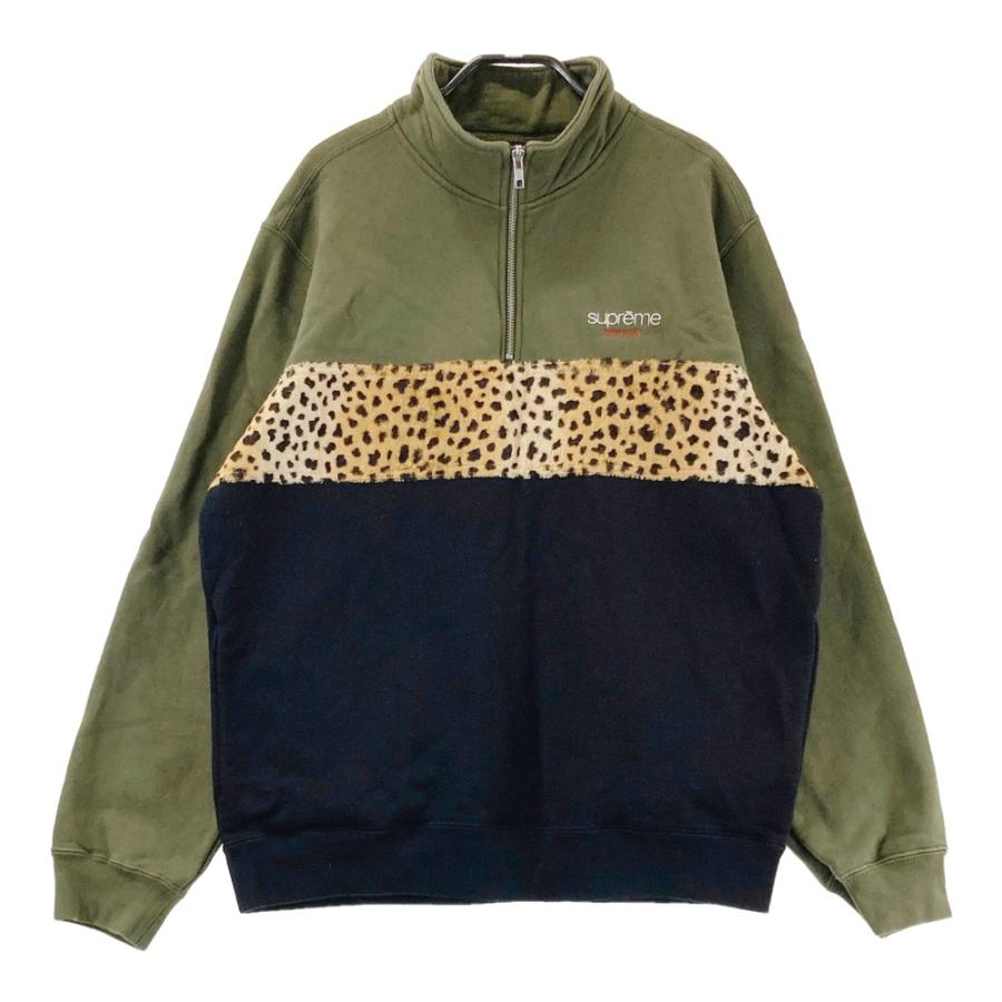 SUPREME シュプリーム 18AW Leopard Panel Half Zip Sweatshirt ハーフ