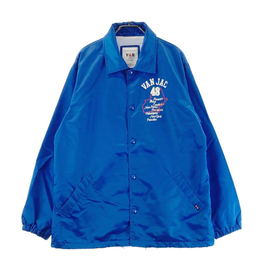 VAN ヴァン コーチジャケット バックプリント 刺繍 ブルー系 LL メンズ