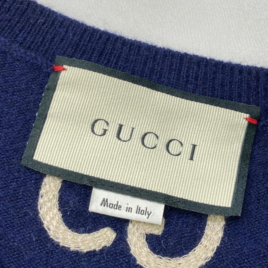 GUCCI（グッチ） 597736 ニット セーター カシミヤ ネイビー系 M