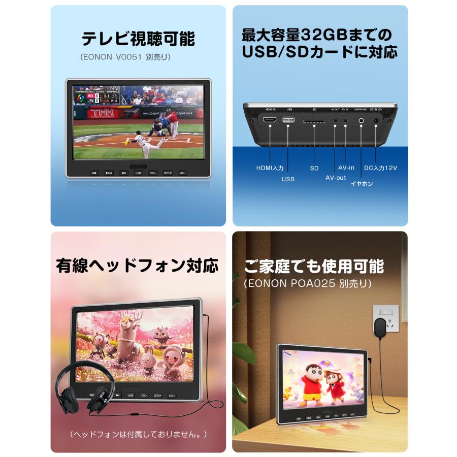 Eonon ヘッドレストモニター 2台セット 10.1インチ DVDプレーヤー DVD
