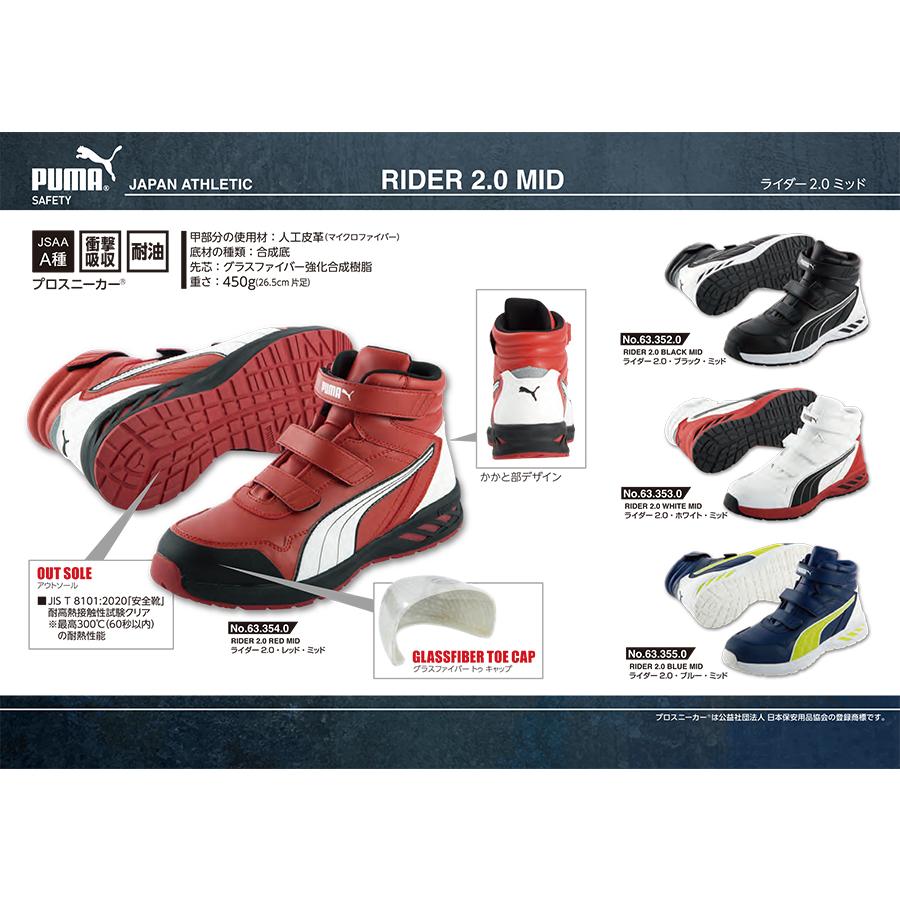 PUMA（プーマ） 安全靴 ハイカット PUMA RIDER 2.0 MID マジックタイプ