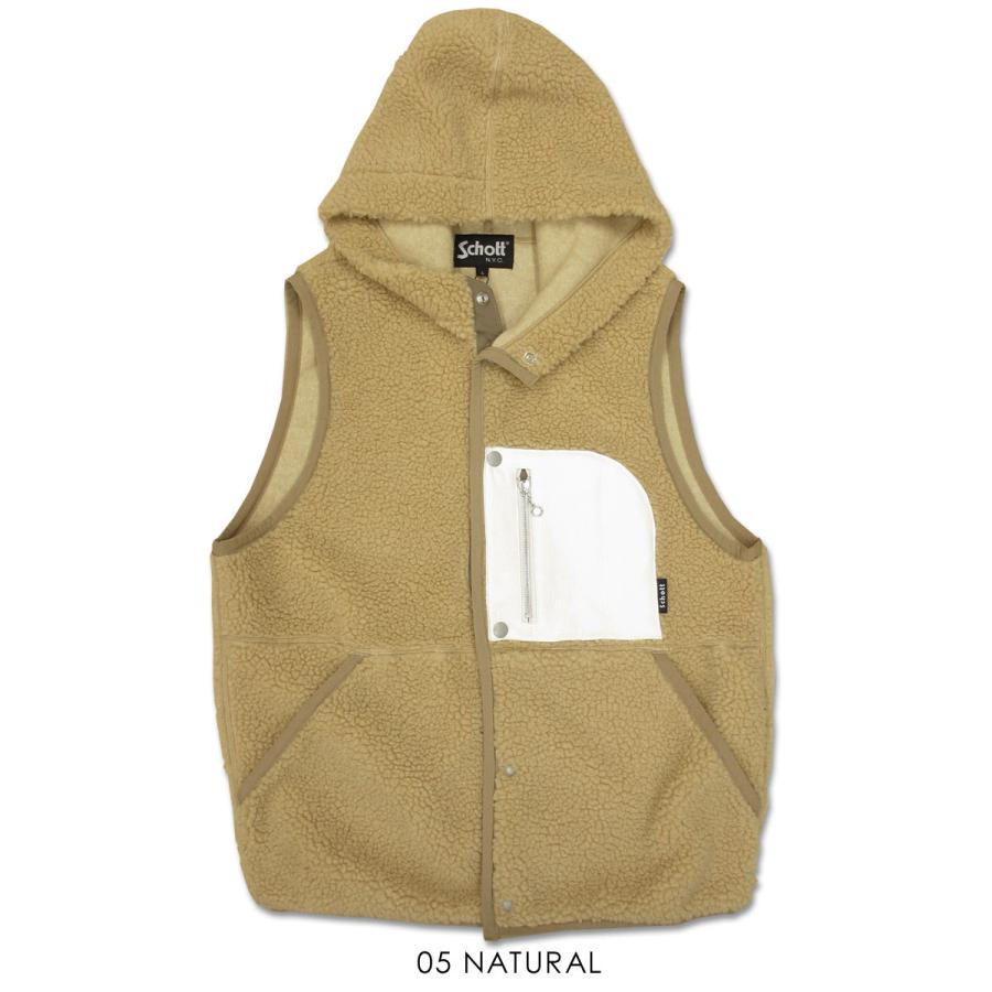 Schott N.Y.C（ショット） Schott レザーポケット パイル フーデッド