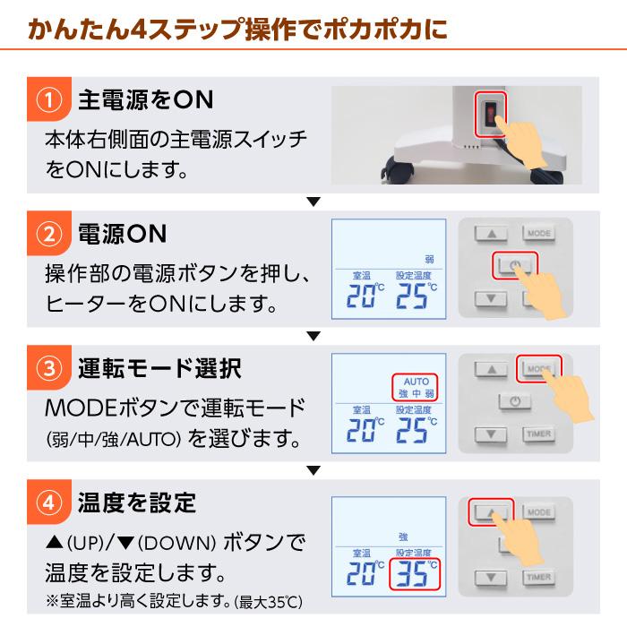 日本製】パネルヒーター Soleil JAPAN キャスター付き リモコン付き