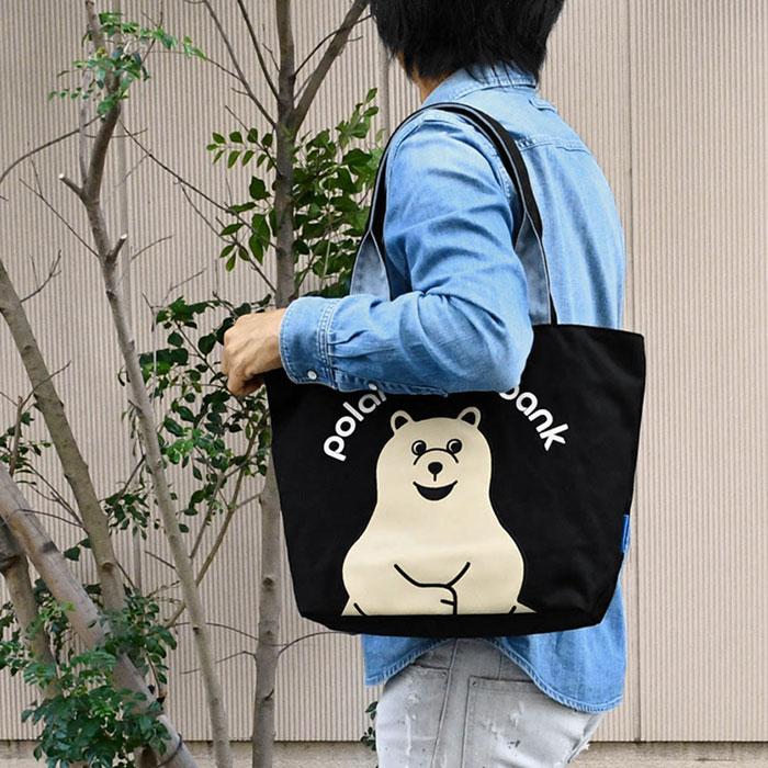 ポーラーベアバンク アップリケ刺繍 キャンバス トートバッグ Lサイズ