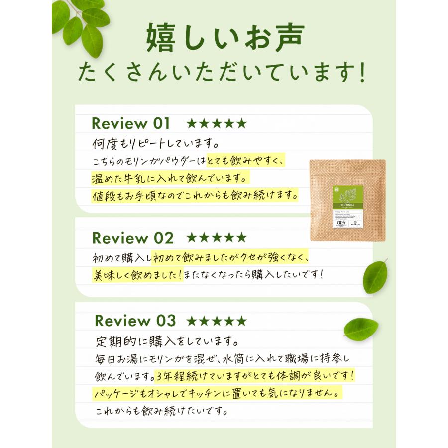 モリンガ パウダー 100g 3袋 フィリピン産 スーパーフード 青汁 有機