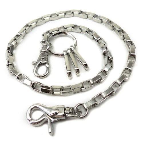 ウォレットチェーン メンズ シルバー 財布 スクエアチェーン おしゃれ