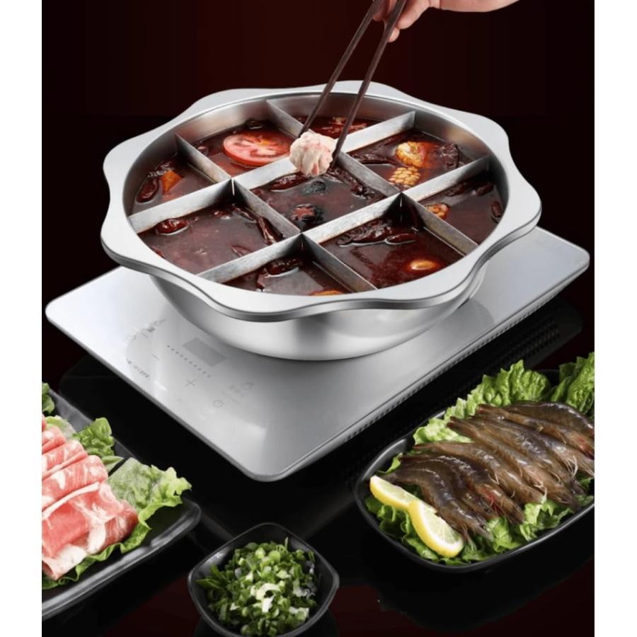 家庭用おでん鍋 36cm おでん分割鍋 調理用ステンレス卓上鍋 IH調理器具