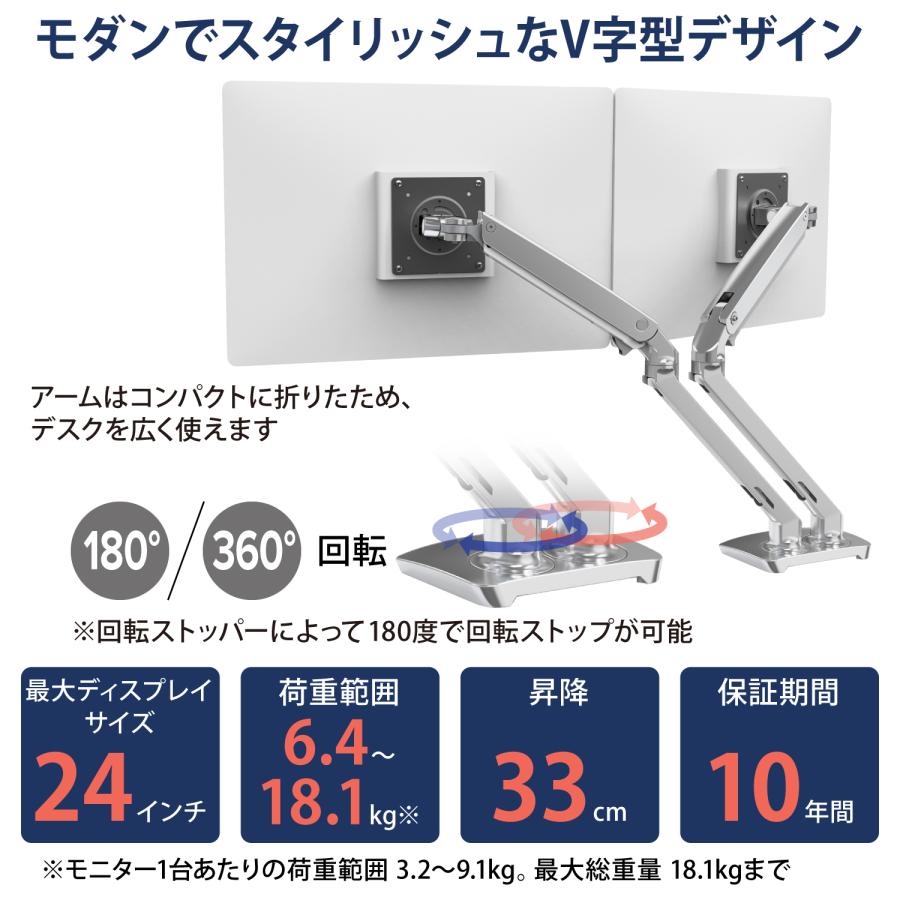 エルゴトロン（ergotron） MXV デスクデュアルモニターアーム