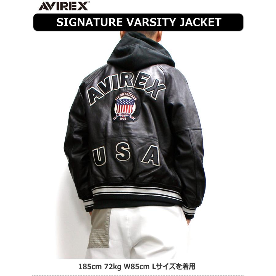 AVIREX（アヴィレックス） LIGHT LEATHER SIGNATURE VARSITY JACKET