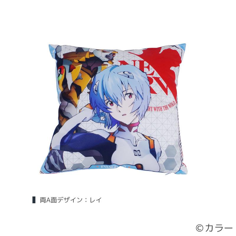 エヴァンゲリオン スクエアクッション 表裏デザイン 座布団 綾波レイ