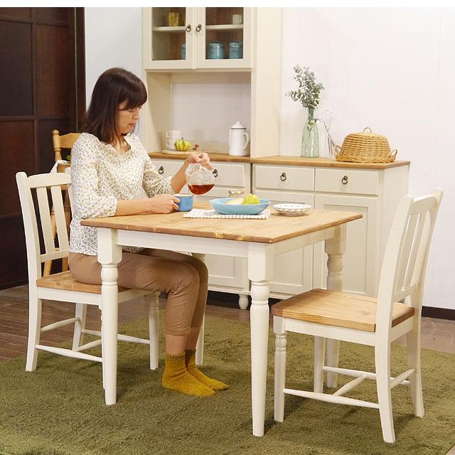 ダイニング3点セット フレンチ カントリー テーブル チェア セット 2人