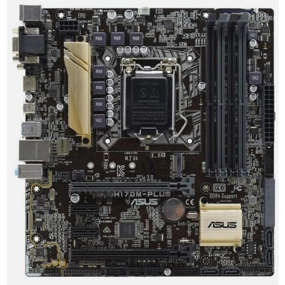 ASUS H170M-PLUS Intel H170 LGA1151 DDR4 SATA3 HDMI DVI-D VGA M-ATX