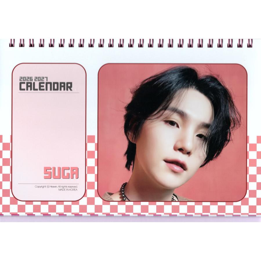 BTS シュガ SUGA グッズ 卓上 カレンダー (写真集) 2026~2027年 (2年分