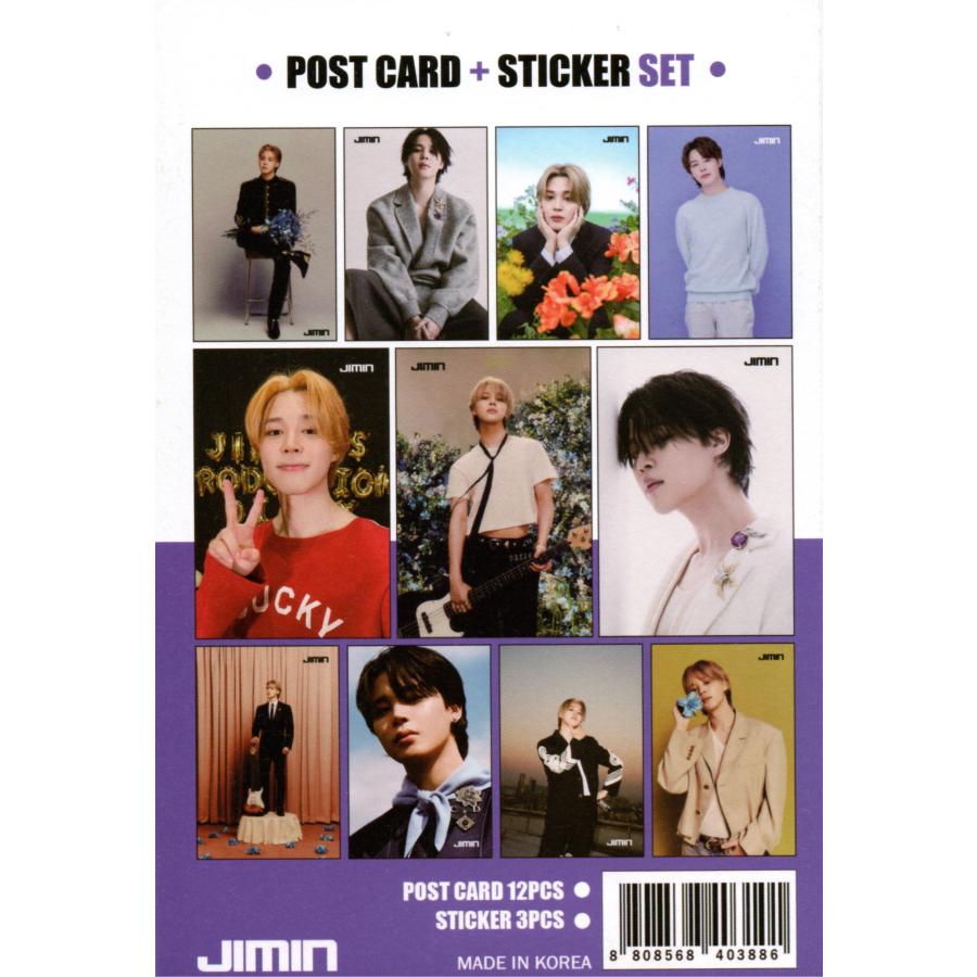 BTS ジミン グッズ ポストカード セット ( 12枚 + ステッカー 3枚 ) 15