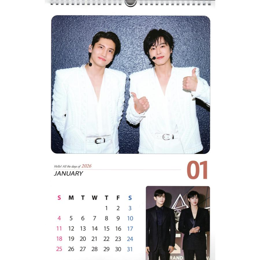 東方神起 チャンミン ユノ ユンホ 大判 壁掛け カレンダー 2026年 (令