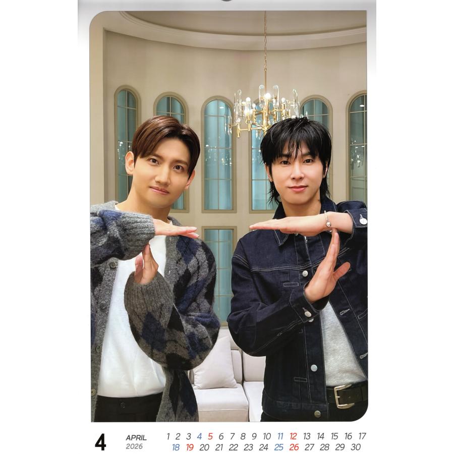東方神起 チャンミン ユノ ユンホ 大判 壁掛け カレンダー 2026年 (令