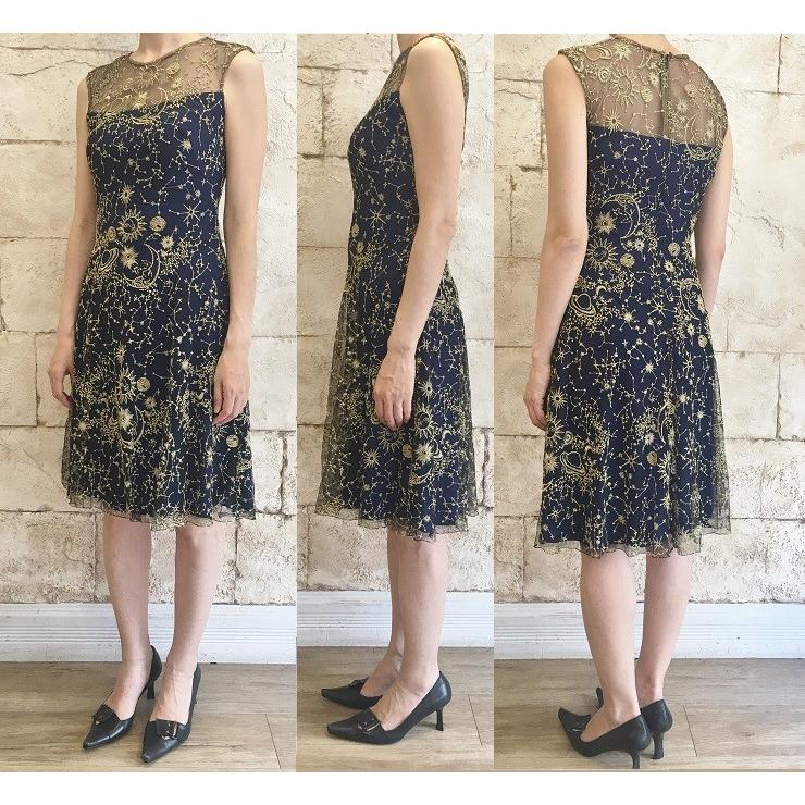 タダシ ショージ TADASHI SHOJI ノースリーブ ミディアム ドレス