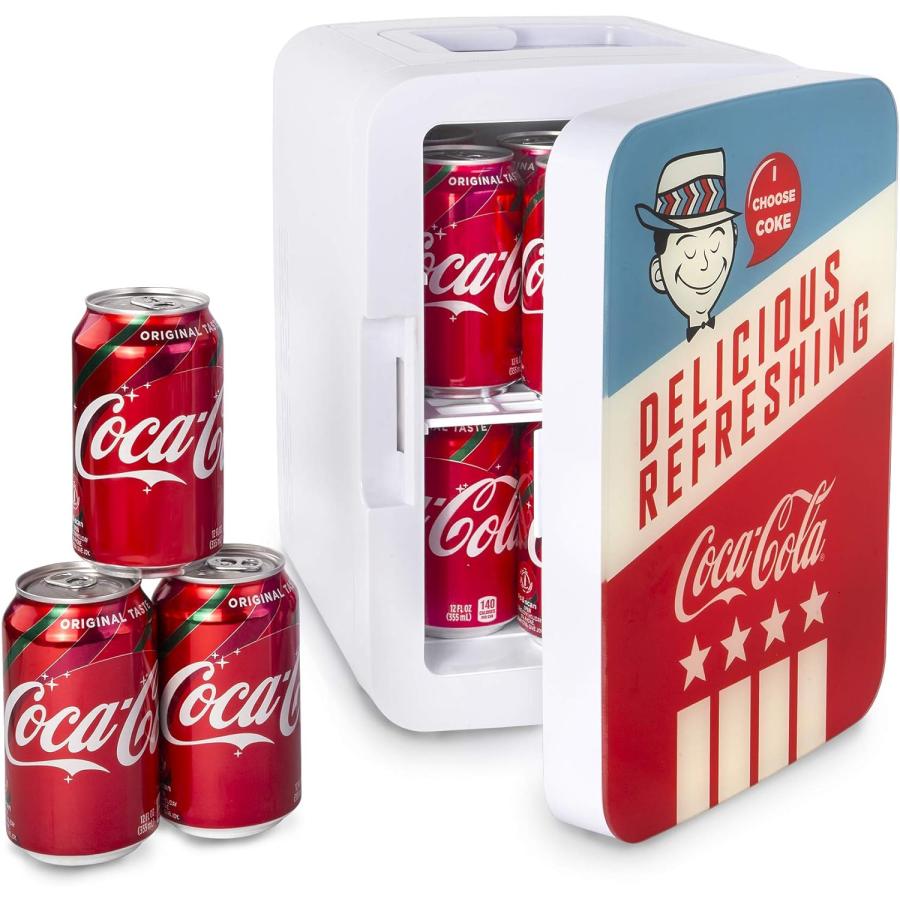 Cooluli K10LGAミニレトロ冷蔵庫【コカ・コーラデザイン】（並行輸入品