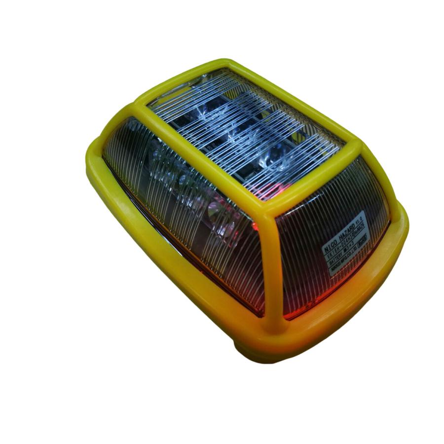 電子発炎筒 ニコハザード 赤 3面発光 LED 警告灯 電池式 マグネット付