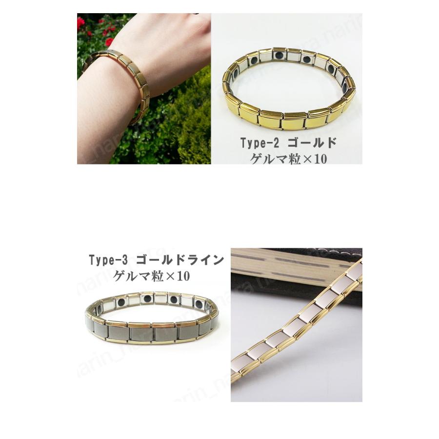 10石 ゲルマニウムブレスレット シルバー 健康アクセサリー ステンレス