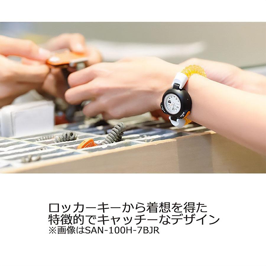 即納新品】CASIO(カシオ) サ時計 SAN-100H-7BJR ホワイト/オレンジ