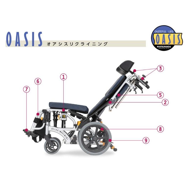 松永製作所 オアシスポジティブ ティルト&リクライニング連動式 車椅子