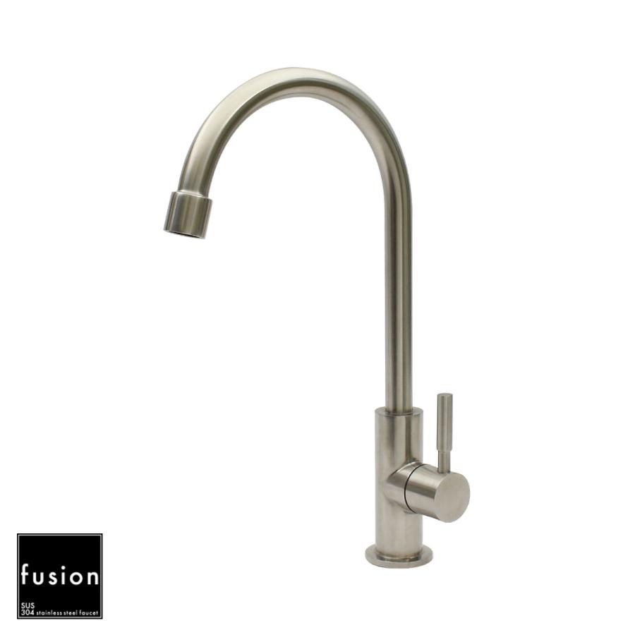 単水栓 蛇口 おしゃれ ステンレス スワン 立水栓 手洗い用 浄水器用