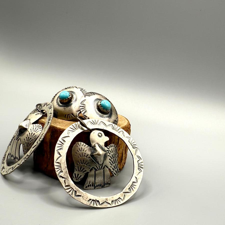 サンダーバードピアス インディアンジュエリー/ネイティブアメリカン