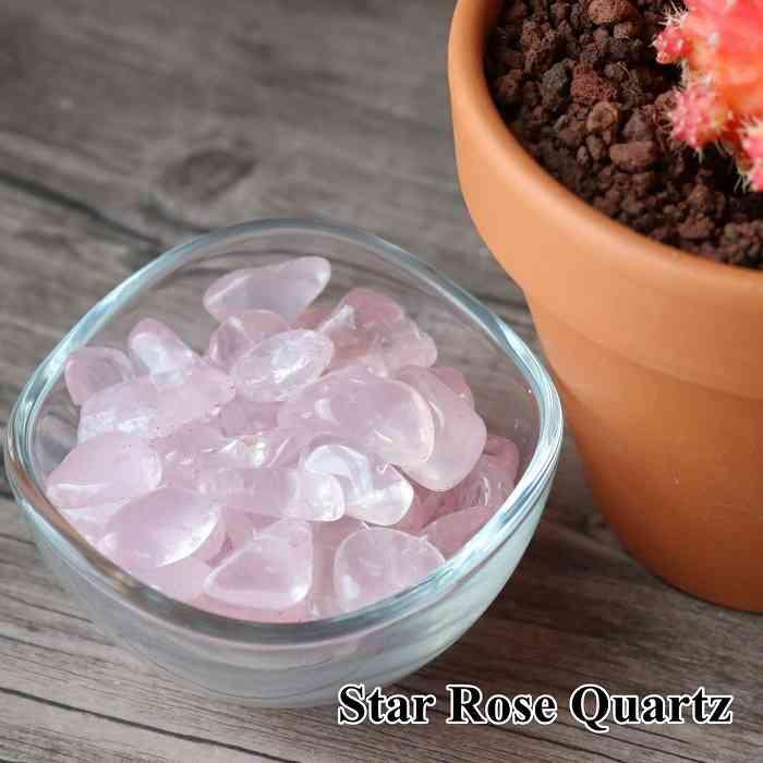 スターローズクォーツ 中粒 100グラム さざれ石 ローズクォーツ 浄化
